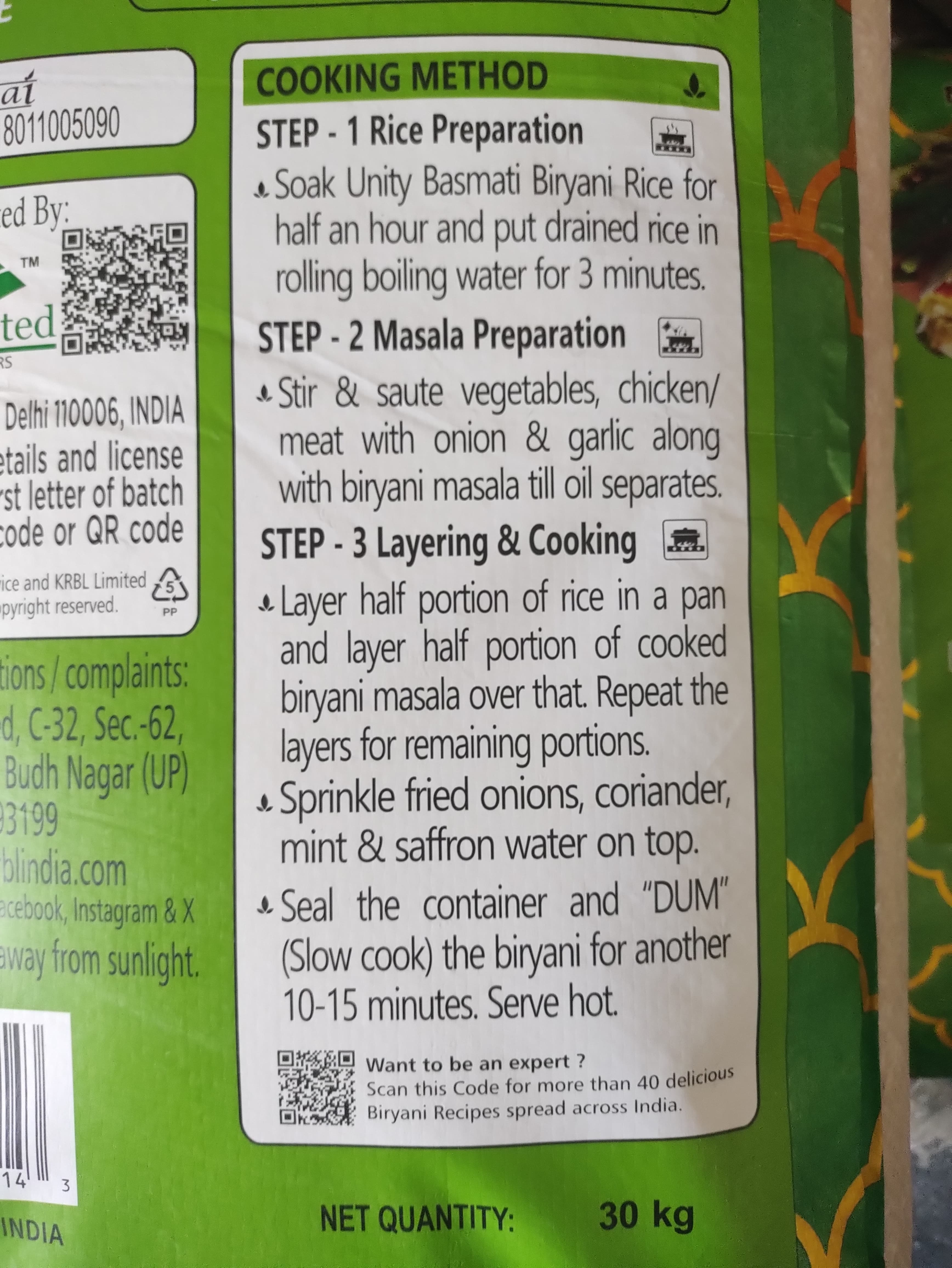 Basmati 30kg